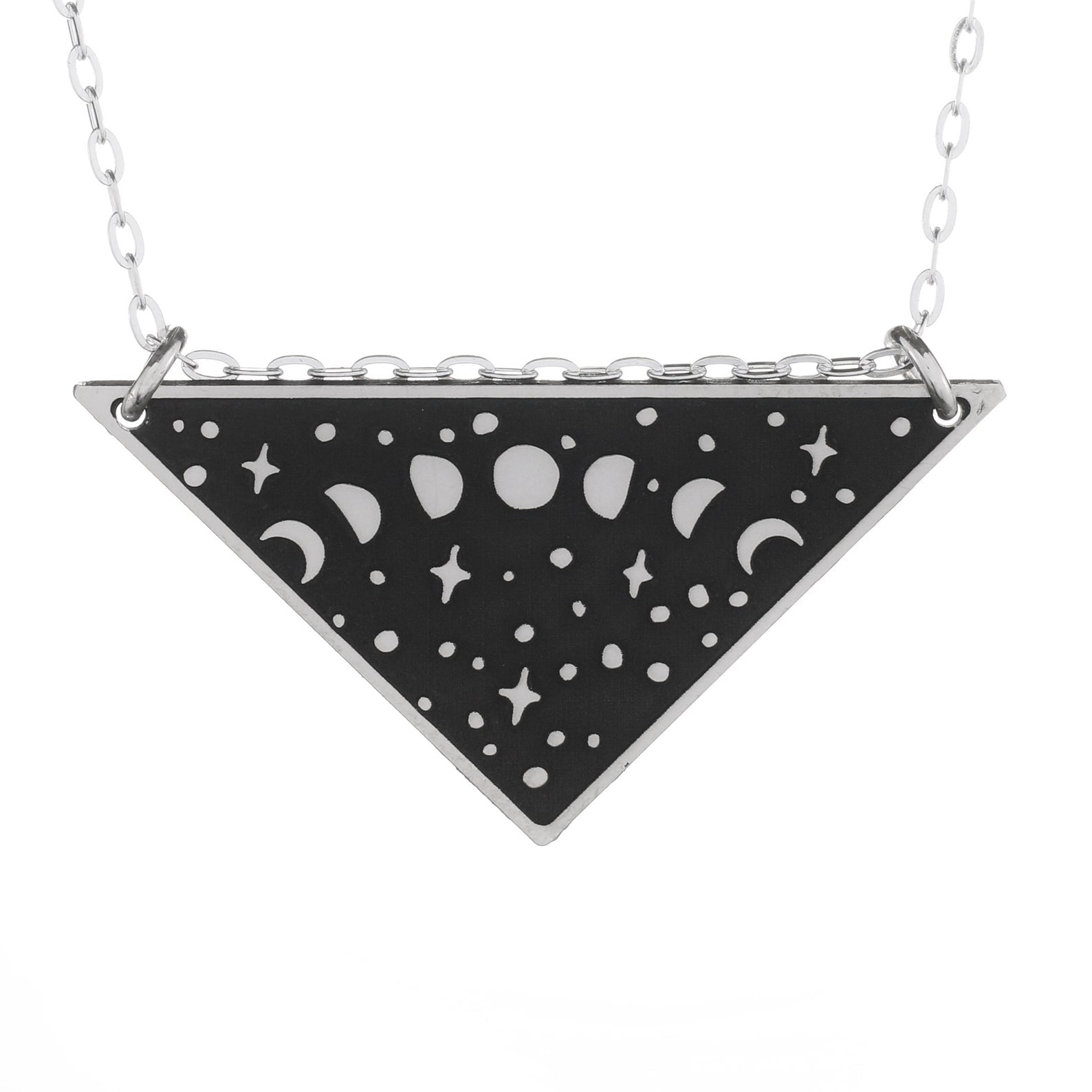 Moon Phases Triangle Necklace - The Bearded Jeweler