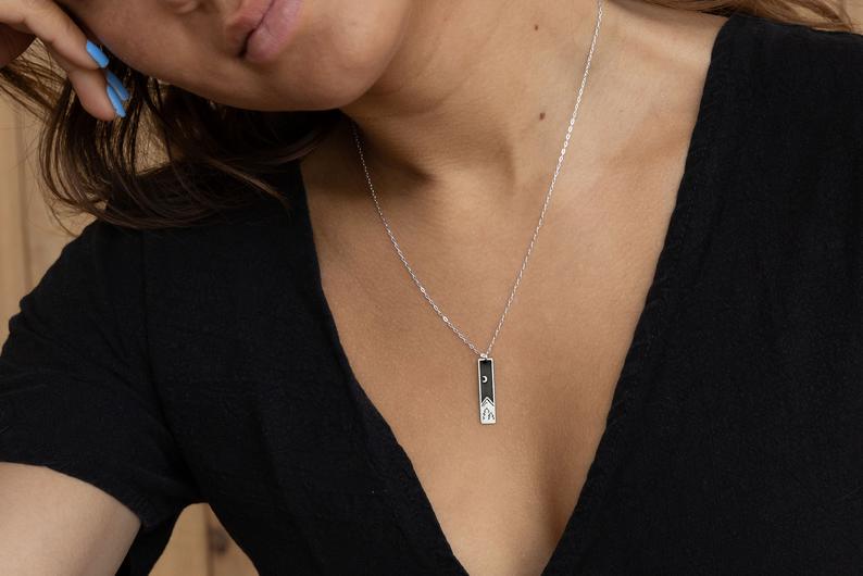 Night Scene Skinny Bar Necklace - The Bearded Jeweler
