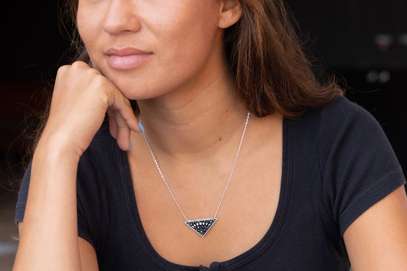 Moon Phases Triangle Necklace - The Bearded Jeweler