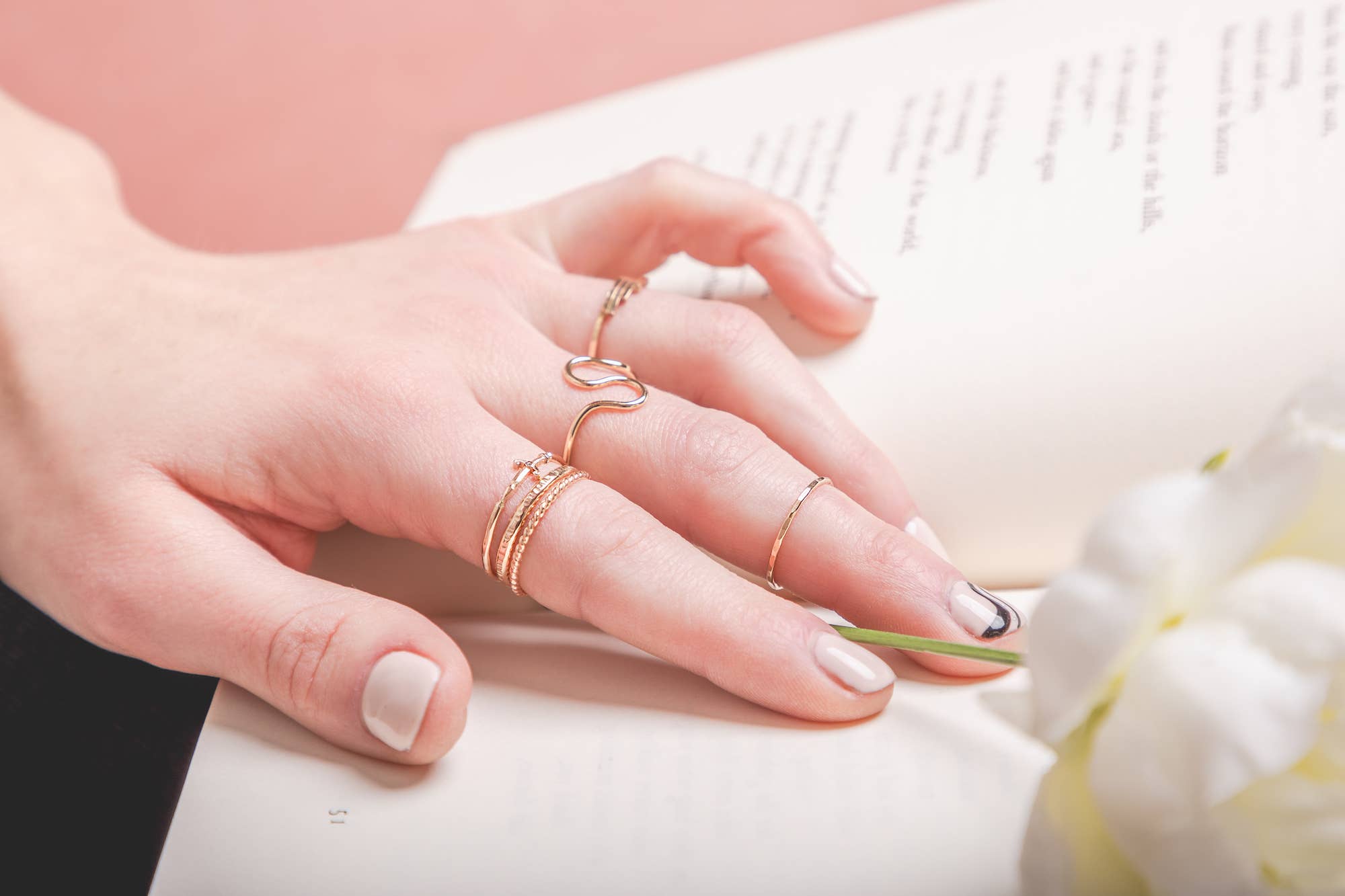 Textured Lines Ring Simple Band Ring for Stacking Rings: 7 / Sterling Silver
