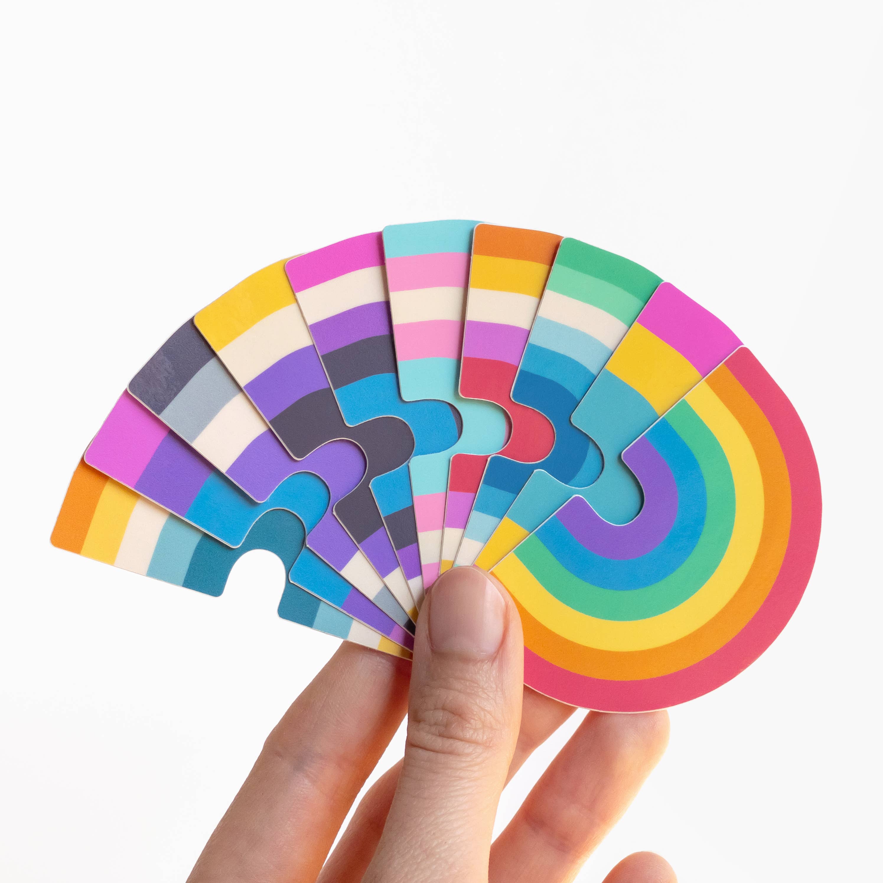 Pride Flag Stickers in Rainbow Shape