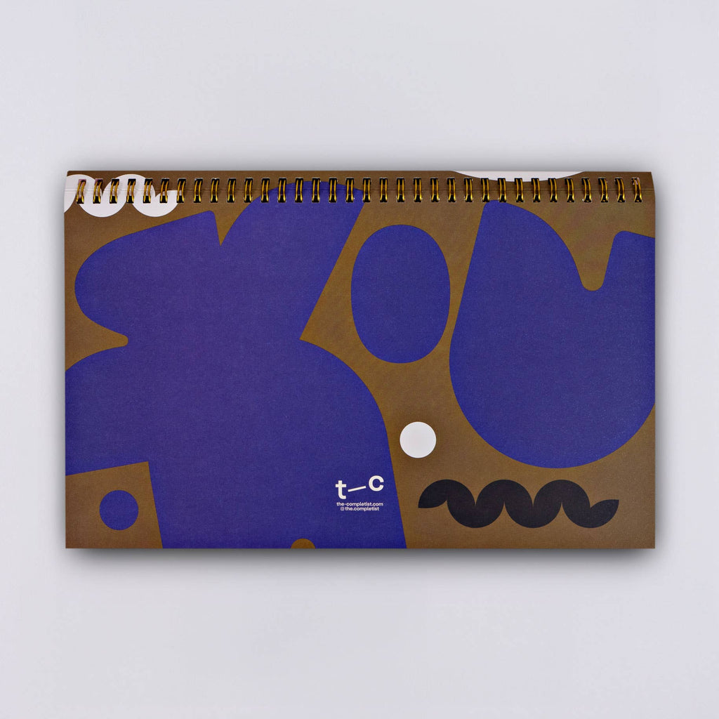 This undated weekly organizer features a weekly schedule with focused highlights and an organizer page designed to break down weekly tasks. It also has a tracker, a place to jot down weekly wins and space for notes too. The book features a 12 month overview spread, 53 weeks, and 3 notes pages at the back. This book has brass wire binding, 115gsm pages and a 300gsm cover. It measures 29.7cms wide and 17.8cms high. Made in the UK.
