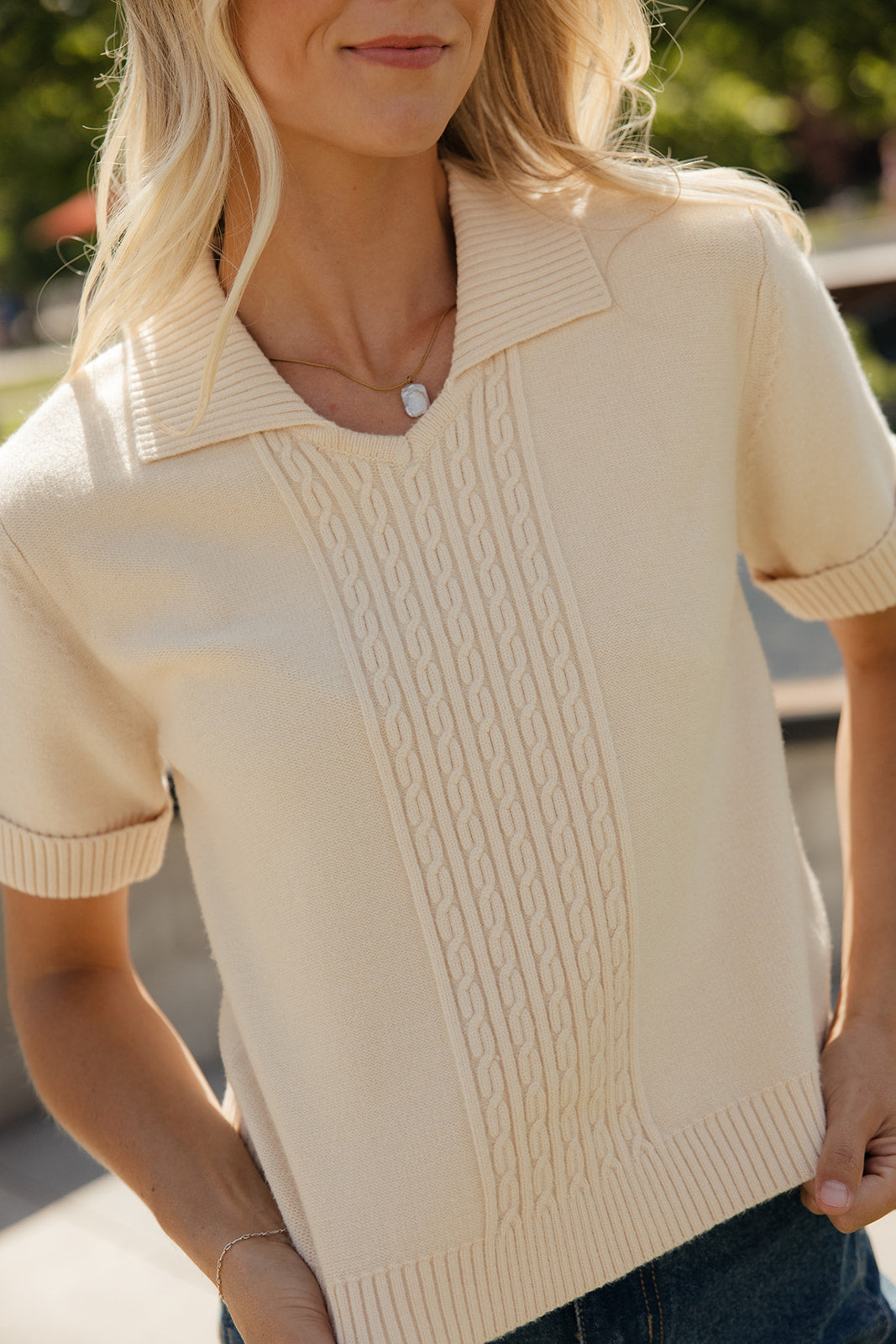 Edwards Cable Knit Blouse