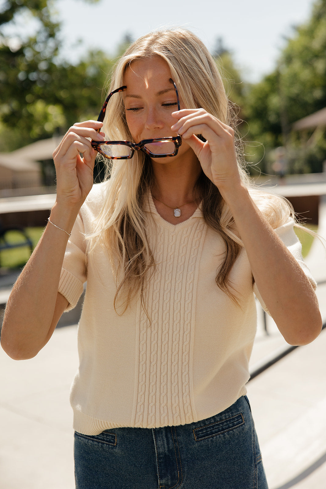 Edwards Cable Knit Blouse