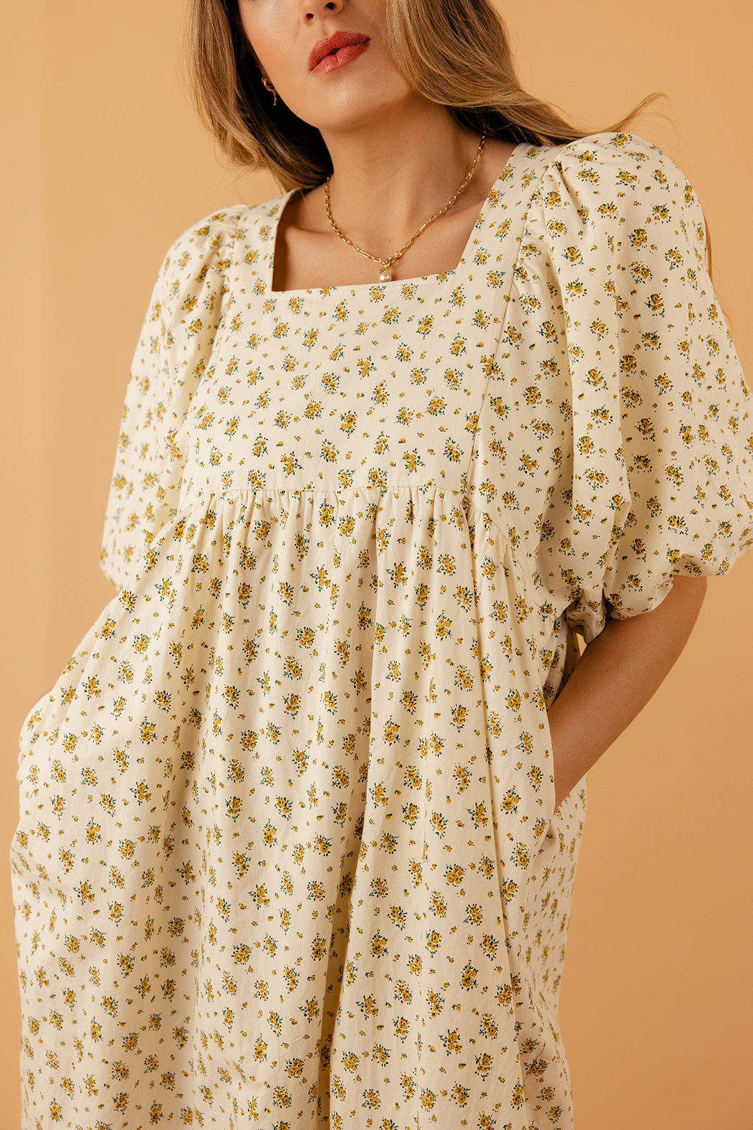 Read Your Mind Gingham Puff Sleeve Dress