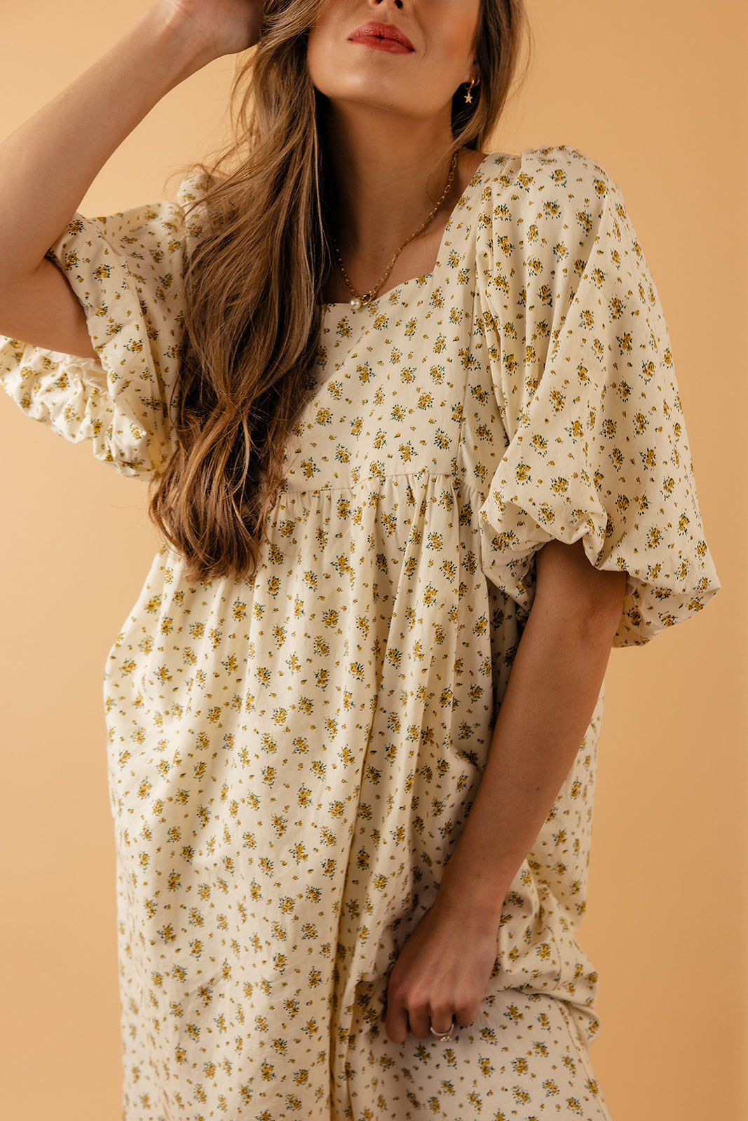 Read Your Mind Gingham Puff Sleeve Dress