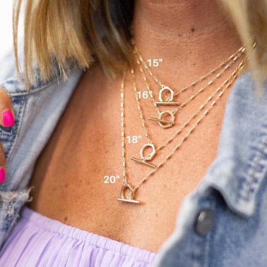 Erin designed The Erin Necklace specifically for you and we are smitten! With the super unique hexagon clasp and the stunning rolo chain, we haven't seen a necklace anywhere like this. We are beyond in love!