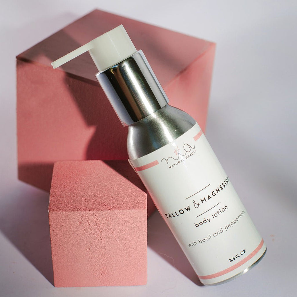 3.6 bottle of Tallow and Magnesium body lotion 