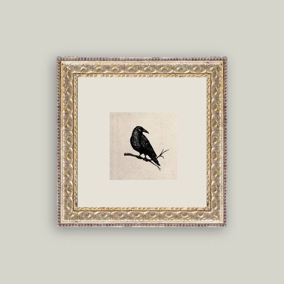 Capture timeless beauty with this Crow Framed Antique Art piece. Designed with a single-row layout, it brings an antique charm to your space, enriching your decor with classic artistry. Perfect for adding a subtle vintage touch, it complements various styles while inviting a calm, reflective atmosphere into your home.

Details:

9” x 9”
Artwork Material: Printed on premium canvas fabric for a lasting, textured finish.
Measurement reflects the outside dimensions of the frame.