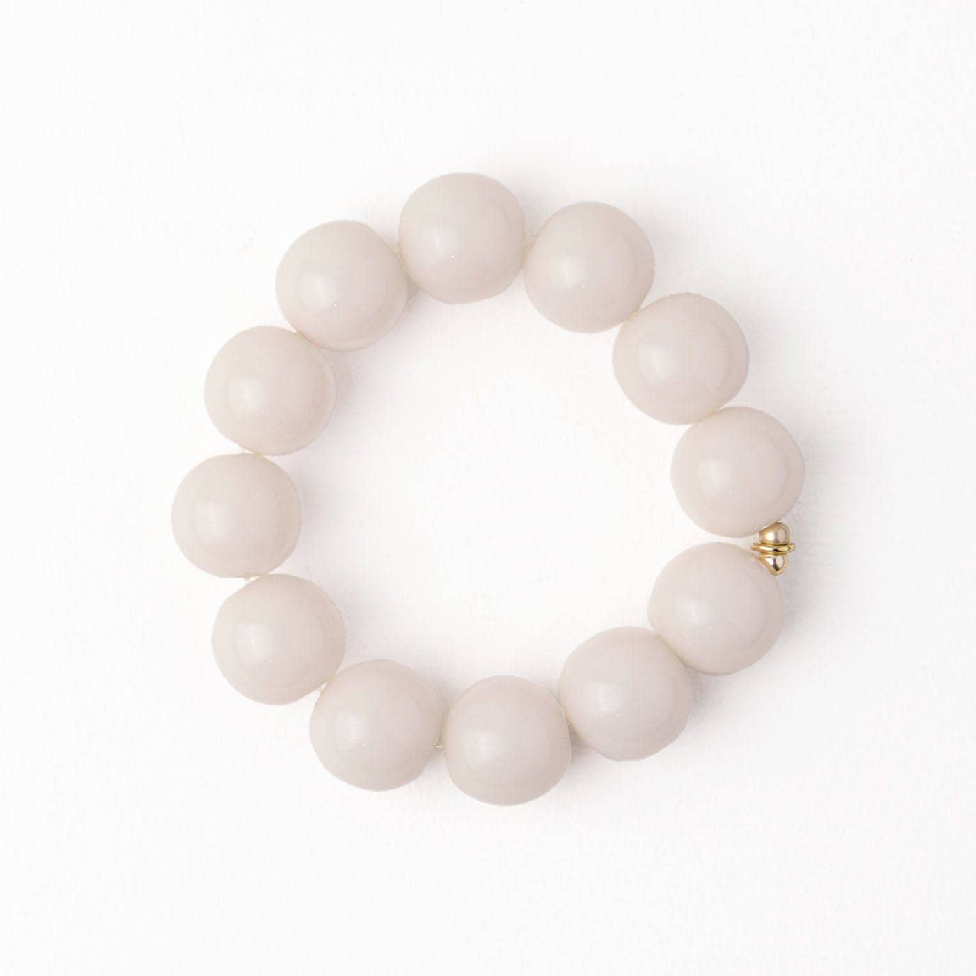 Cece Large Resin Bead Bracelet Milky White