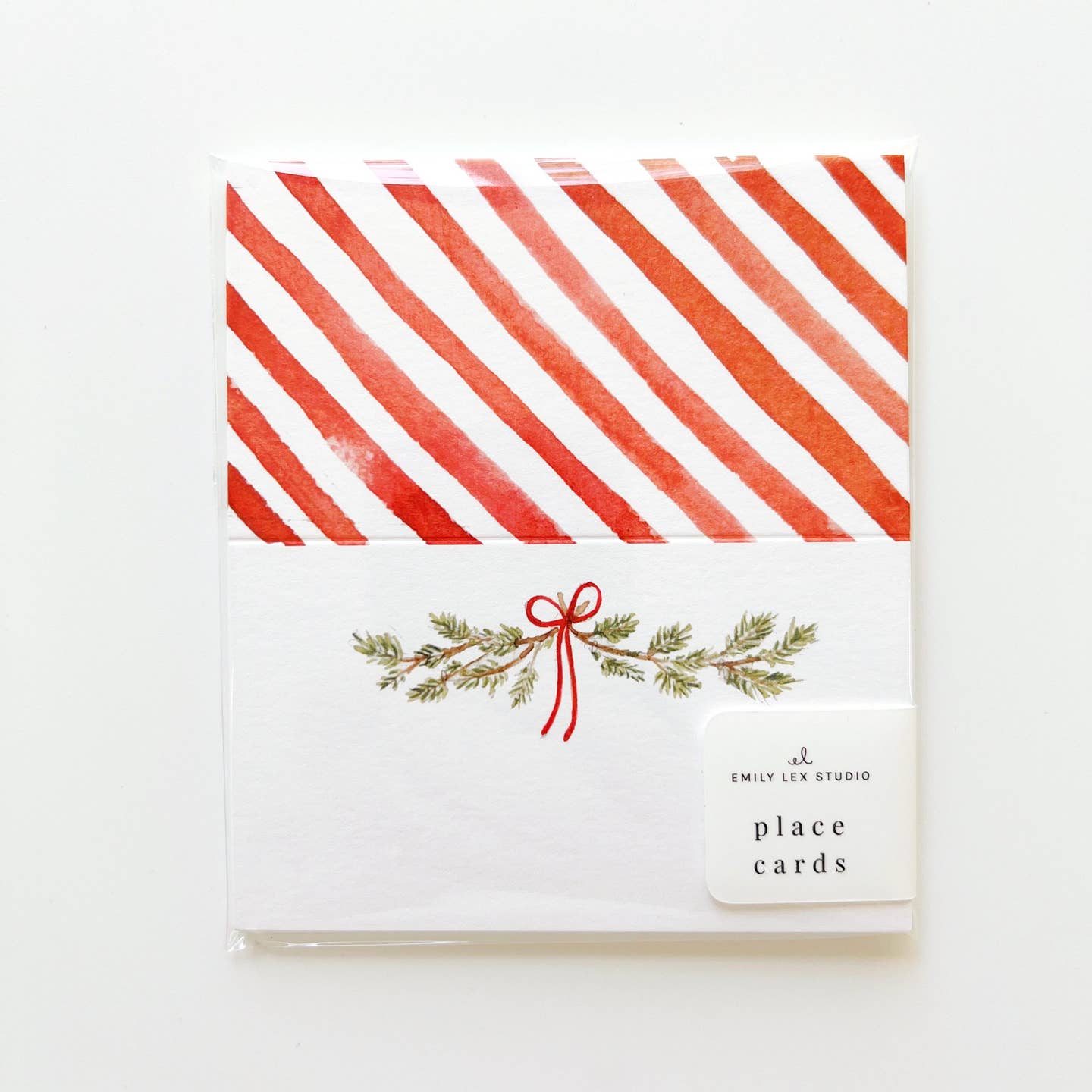 Set a festive table for all your holiday gatherings with charming place cards for each guest. Christmas Bough illustration on the front with red and white stripes on the back.




Details

set of eight place cards
Blank space for name to be written
2" x 3.5" when folded
Printed on 120lb superfine paper

Original watercolor artwork by Emily Lex