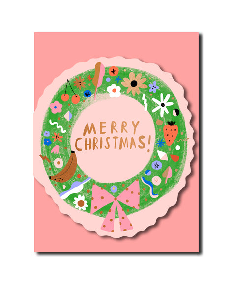 Let your holiday greetings take on a classic wreath-like form this season! Our Wreath Shaped - Holiday Card is a great option for sending out season’s wishes to loved ones while providing a unique and festive way of doing so. Enjoy the delight of both yourself and those receiving! 🌲  Shaped Christmas Card, blank inside. Features metallic foil detail, fits A7 envelope, envelope colors may vary.