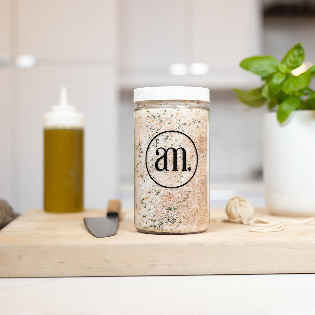 Seasoning SALT is a universal cooking salt, made from a blend of flake kosher salt, herbs, and spices. We are proudly American small batch made. Free of sugar, gluten, MSG, chemicals, and anti-caking agents