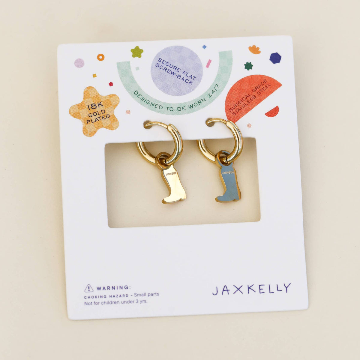 Boot Enamel Charm Hoop