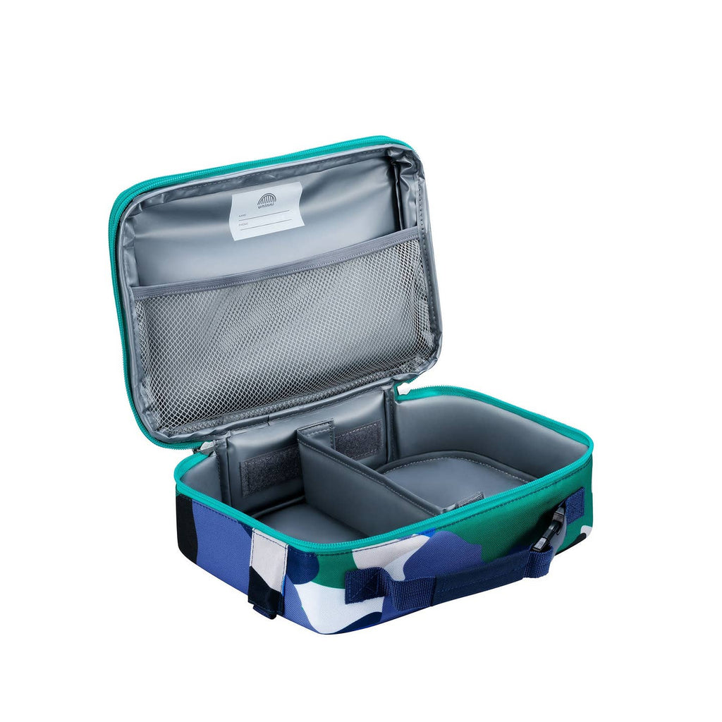 Take flight with the Ellis Lunch Bag in Camo Kid Blue/ Green! This unique lunch bag features a playful camo kid blue/ green design, perfect for kids or anyone with a sense of adventure. Keep your lunch fresh and cool while showing off your fun personality.&nbsp;&nbsp;