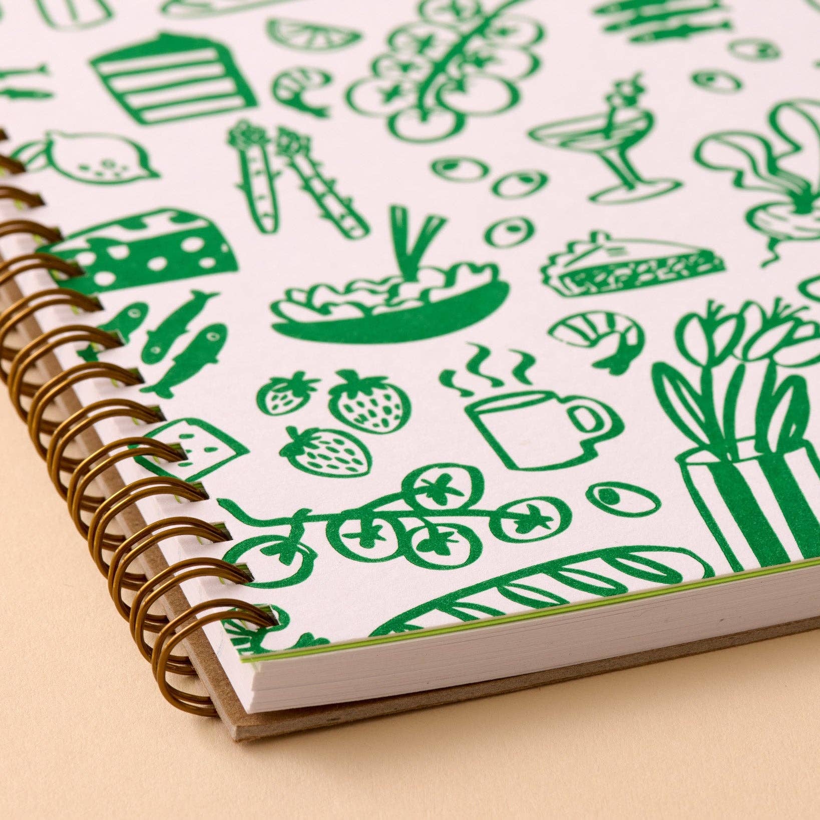 Dinner Party Letterpress A5 Spiral Notebook