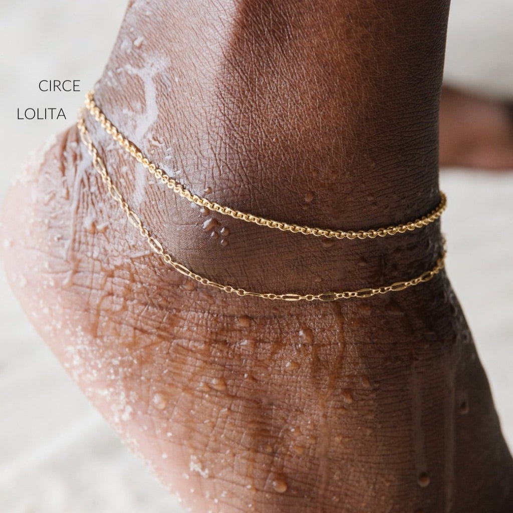 gold fill chain 9 inch anklet