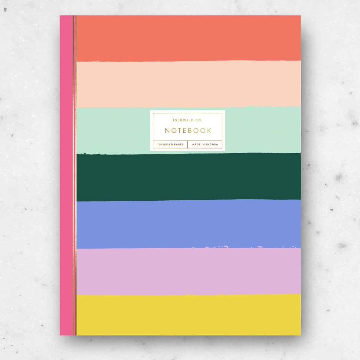 Our notebooks are the perfect size for toting to work, class, or the office. Each features hand-painted wraparound artwork, and gold foil detailing on the covers. 120 ruled interior pages keep all of your notes organized and handy.

• 6" X 8"

• 120 Pages

• Gold Foil Cover Finishing

• Perfect Bound
