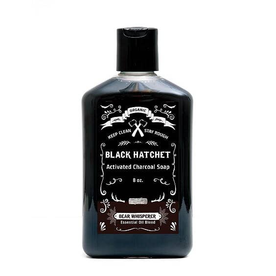 Bear whisperer charcoal body wash is composed of pure organic vegetable oils and is scented with a unique blend of rosemary, eucalyptus, and spruce essential oils.
This soap, ideal for deep cleansing, is activated bamboo charcoal known to extract skin impurities effectively.