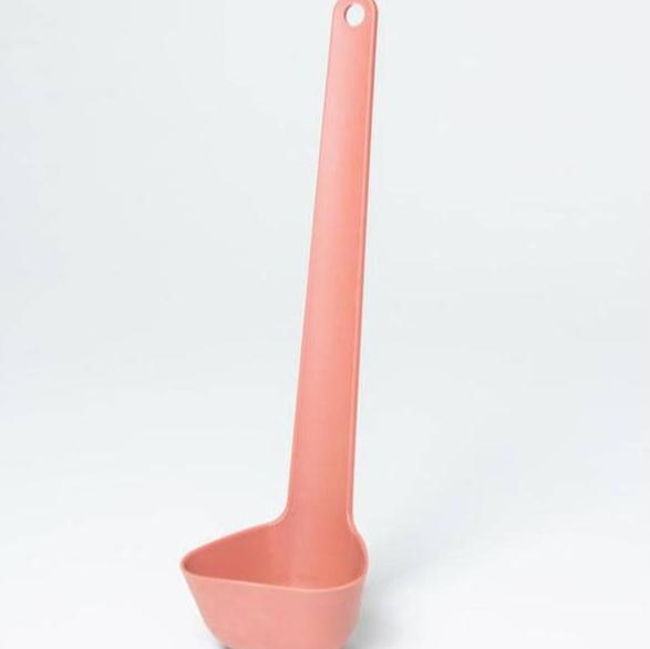 The spoon is great for stirring, spreading, mixing and more. Naturally curved and streamlined handle design, it makes the handgrip comfortable for different hands and different cooking style. Made of strong nylon, it is durable and heat-resistant, perfect to use on non-stick surfaces