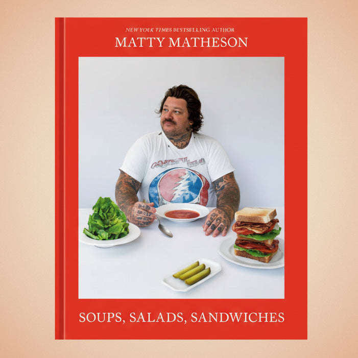 Chances are you’ve eaten a soup, salad, or sandwich in the past day (or maybe all three). This trio makes up so many of our meals but is rarely given the attention it deserves–until now. Matty Matheson, known for his bold, innovative flavors, has created a cookbook that will revolutionize how you think of these kitchen basics.