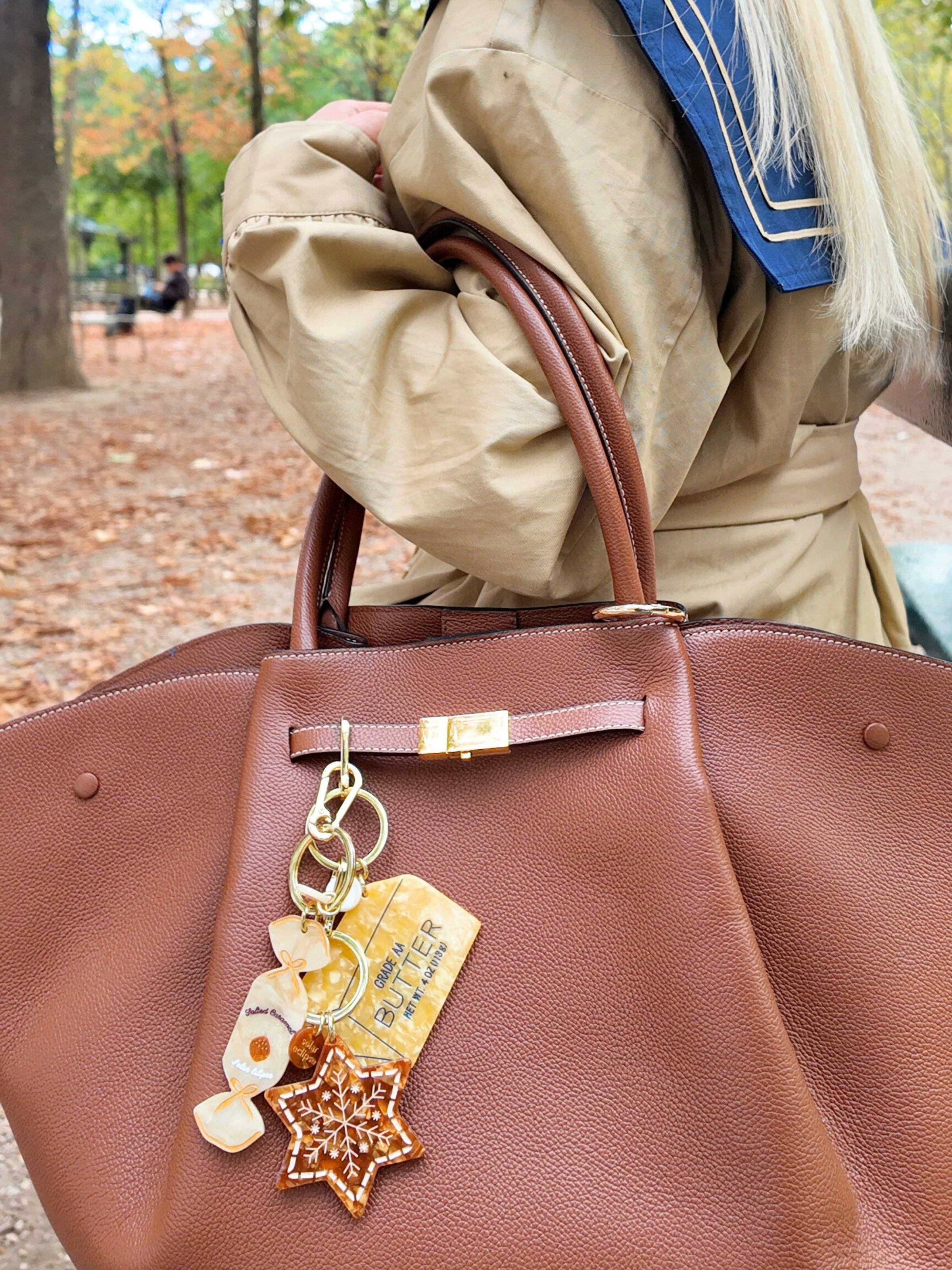 Hand-painted Butter Bag Charm + Keycharm