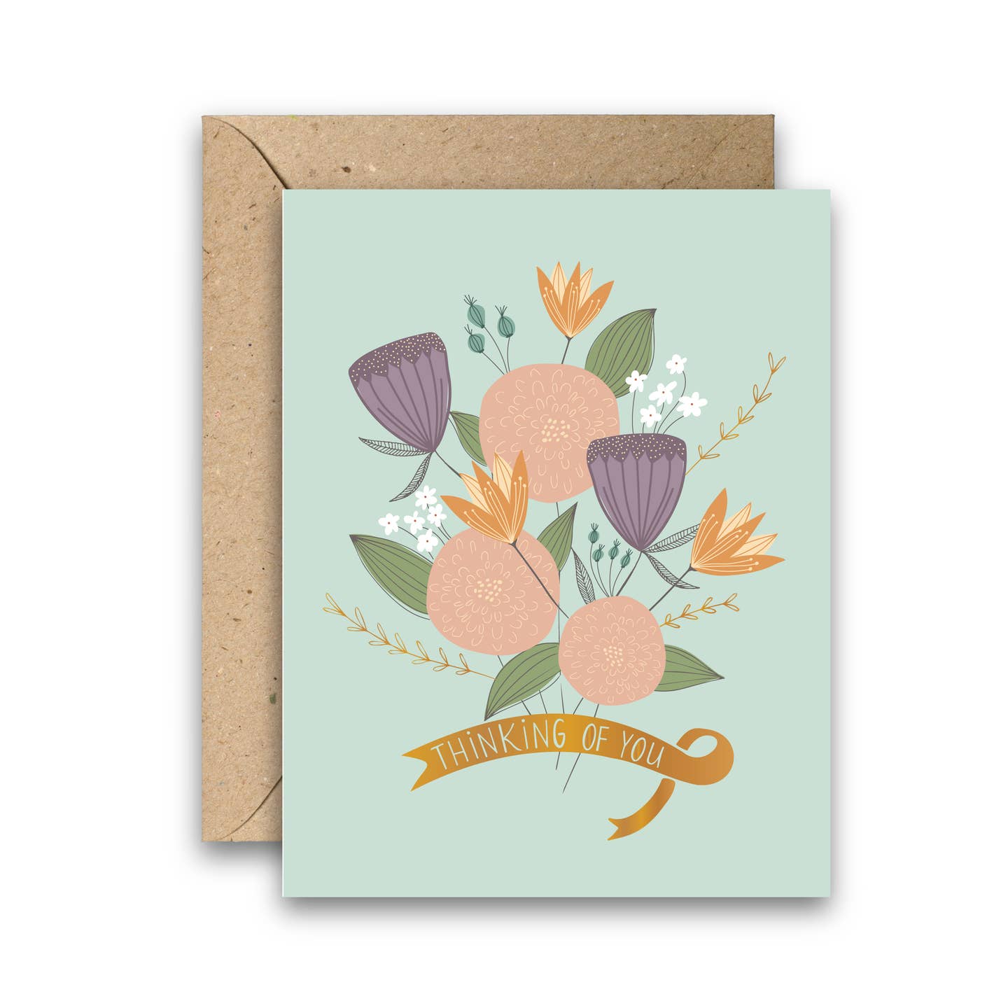Thinking of You Gold Foil Greeting Card