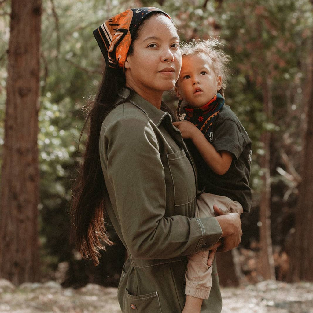 Unleash your wild side with "Wild Dwelling": the organic cotton bandana that's good for both you and the environment. Made with 100% certified organic cotton, this versatile bandana is perfect for accessorizing while reducing your carbon footprint. Embrace nature's style with "Wild Dwelling".