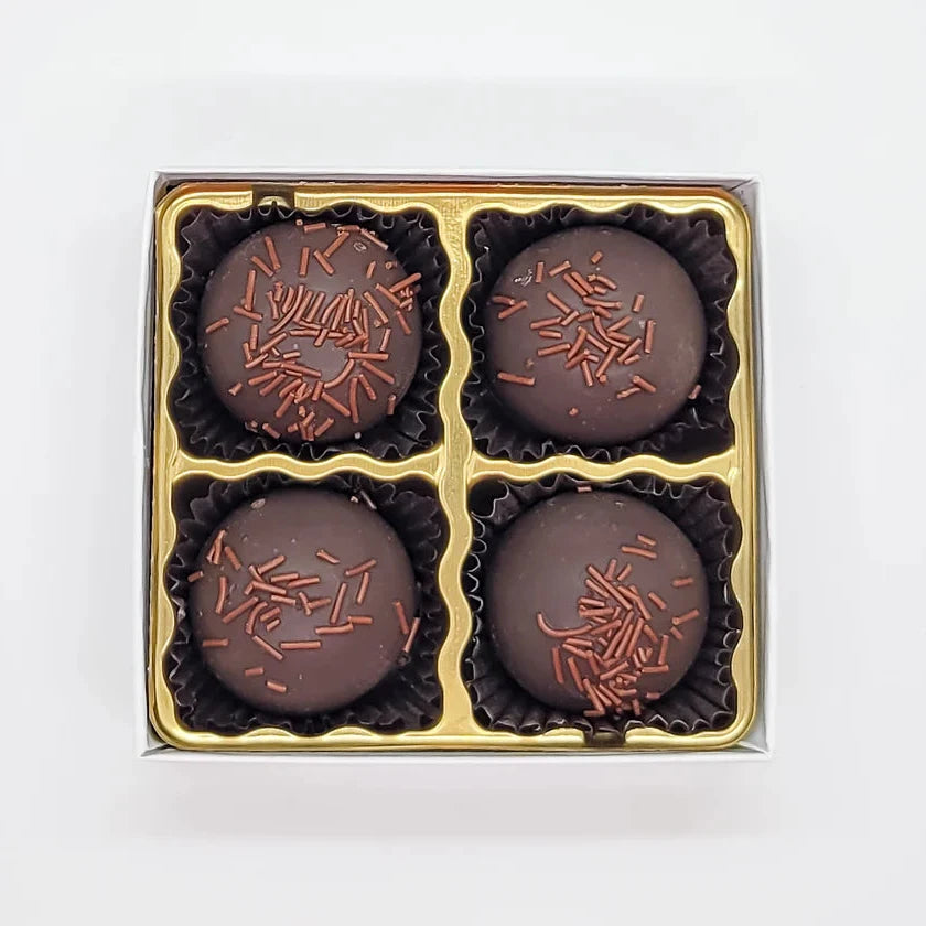 4 piece truffle box - dark chocolate coffee