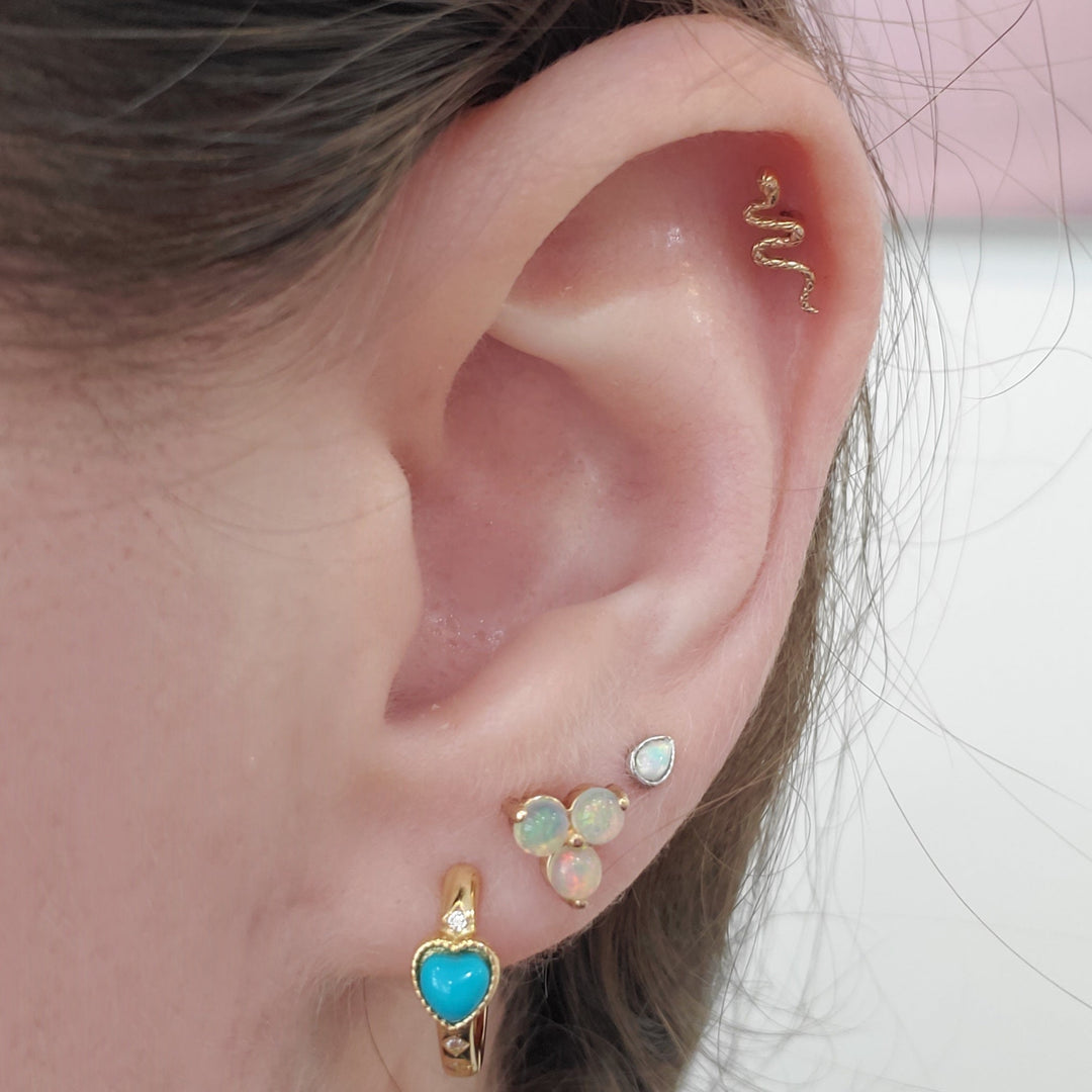 Ocean's Heart Turquoise Hoops