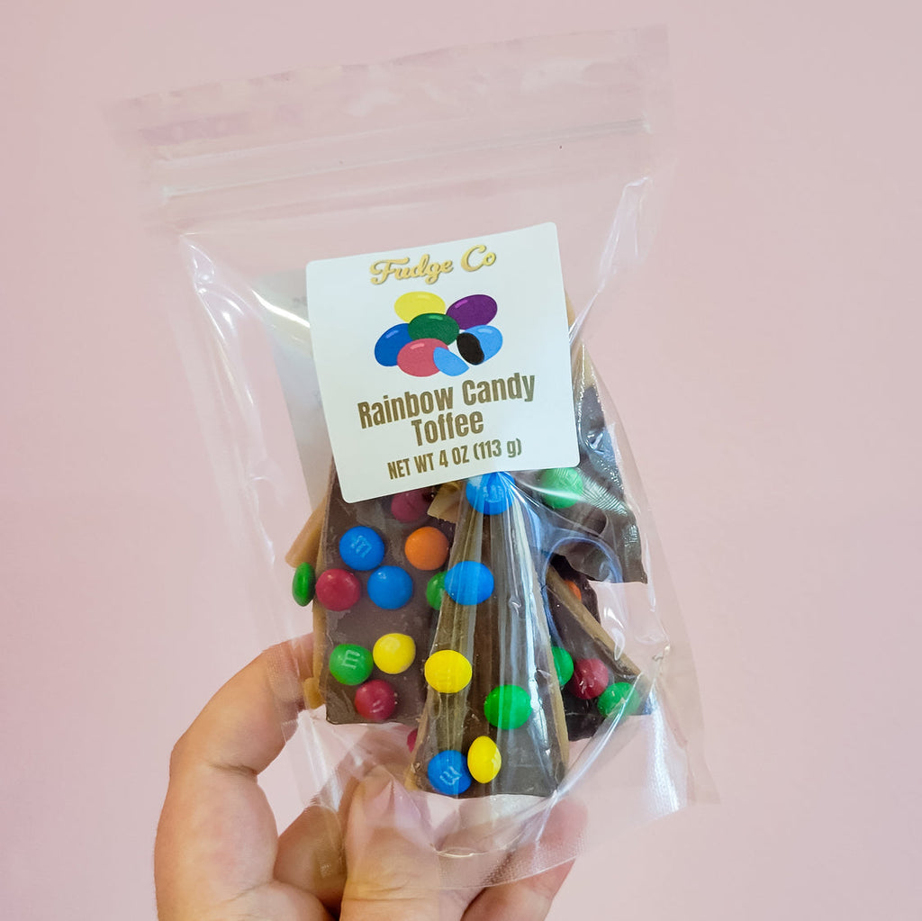4 oz bag of rainbow candy toffee