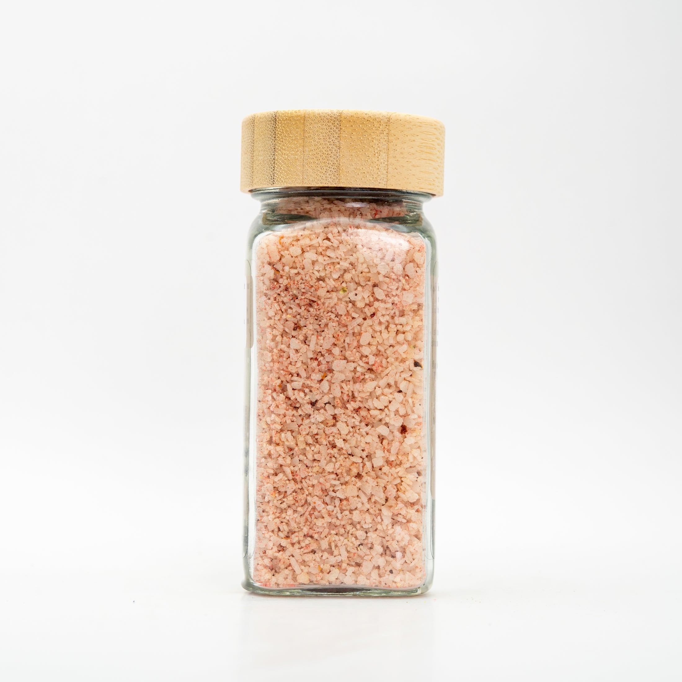 Unlabeled salt jar to see salt color and texture. 
