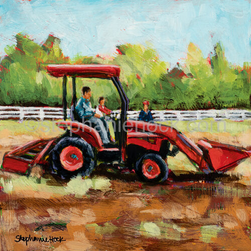 Red Tractor Print