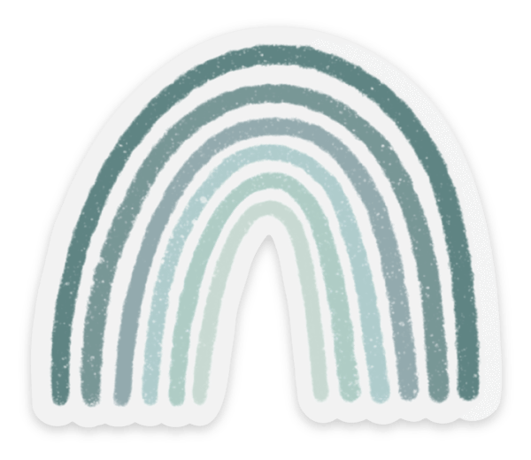 Clear Blue Rainbow Sticker