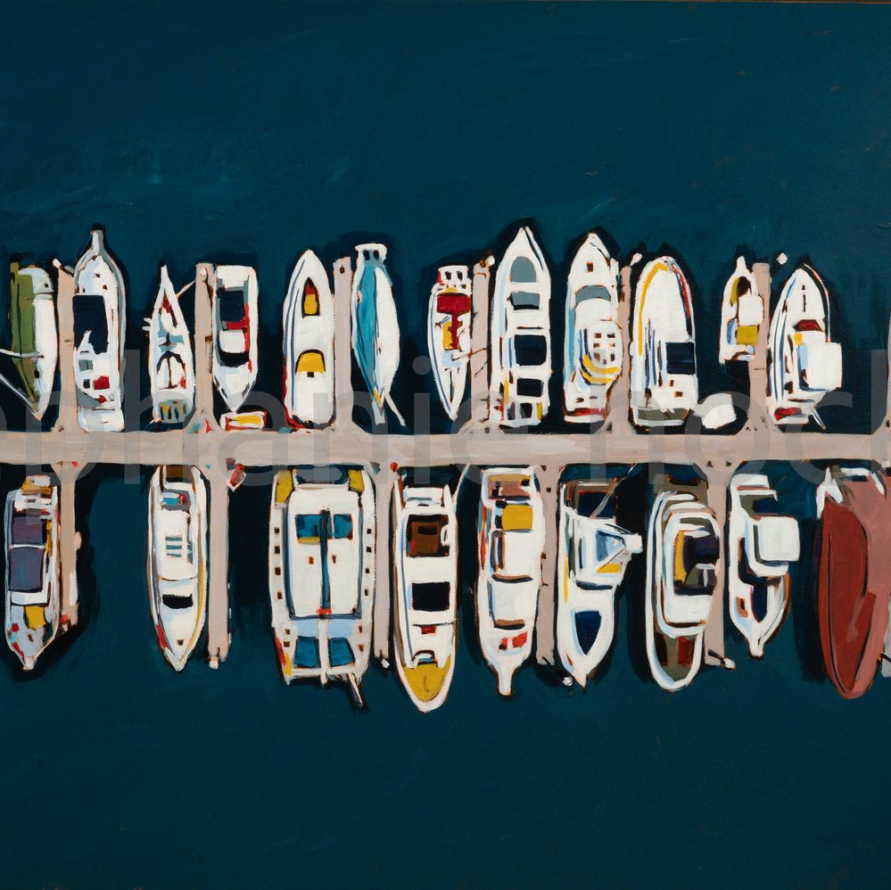 Build Me A Boat Sticker Printed from an original Stephanie Hock painting. 2 inch round vinyl circle sticker, waterproof & scratch proof Vendor Stephanie Hock Fine Art