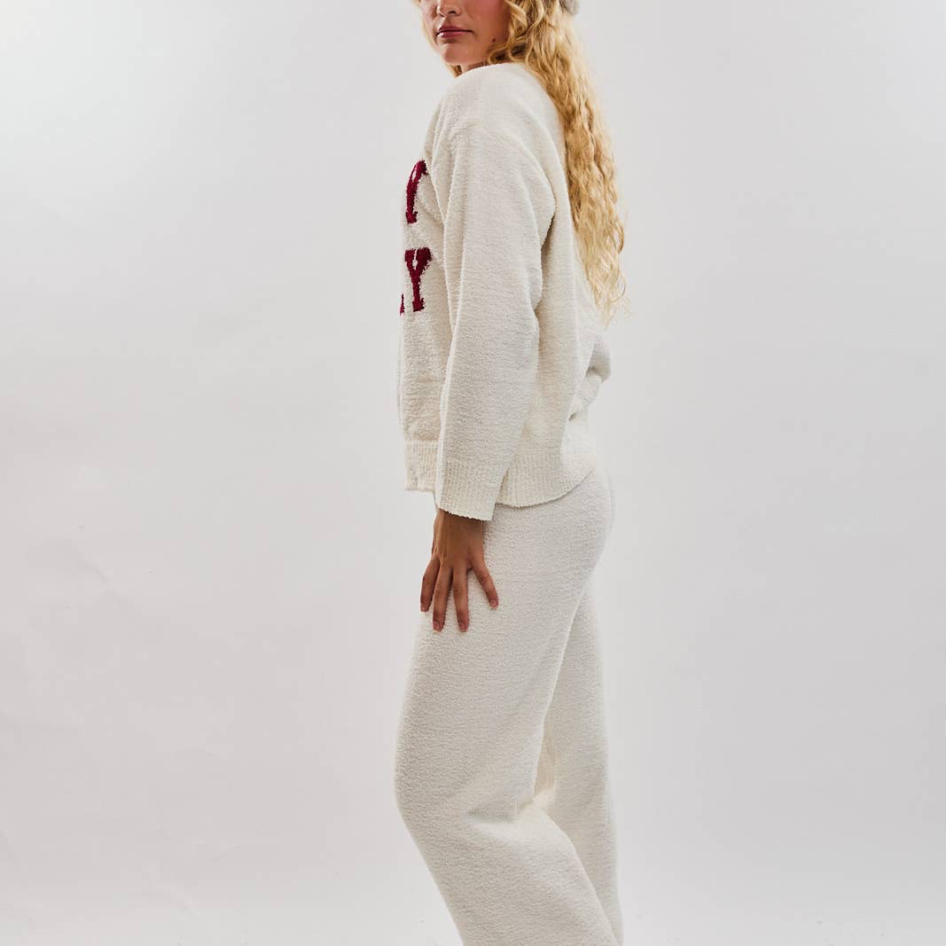 “Holly Jolly” White Matching Sweater Set