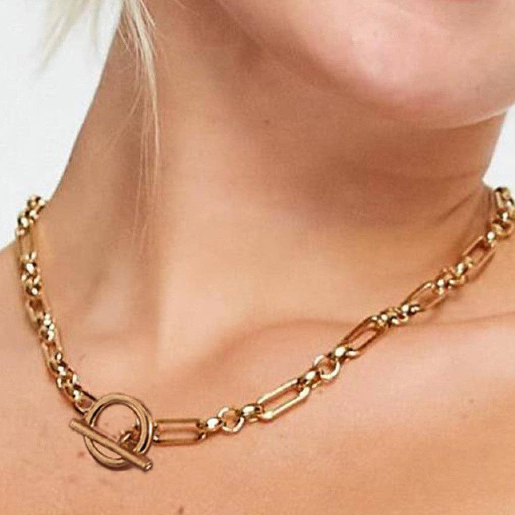 Gold Paperclip Chain Necklace