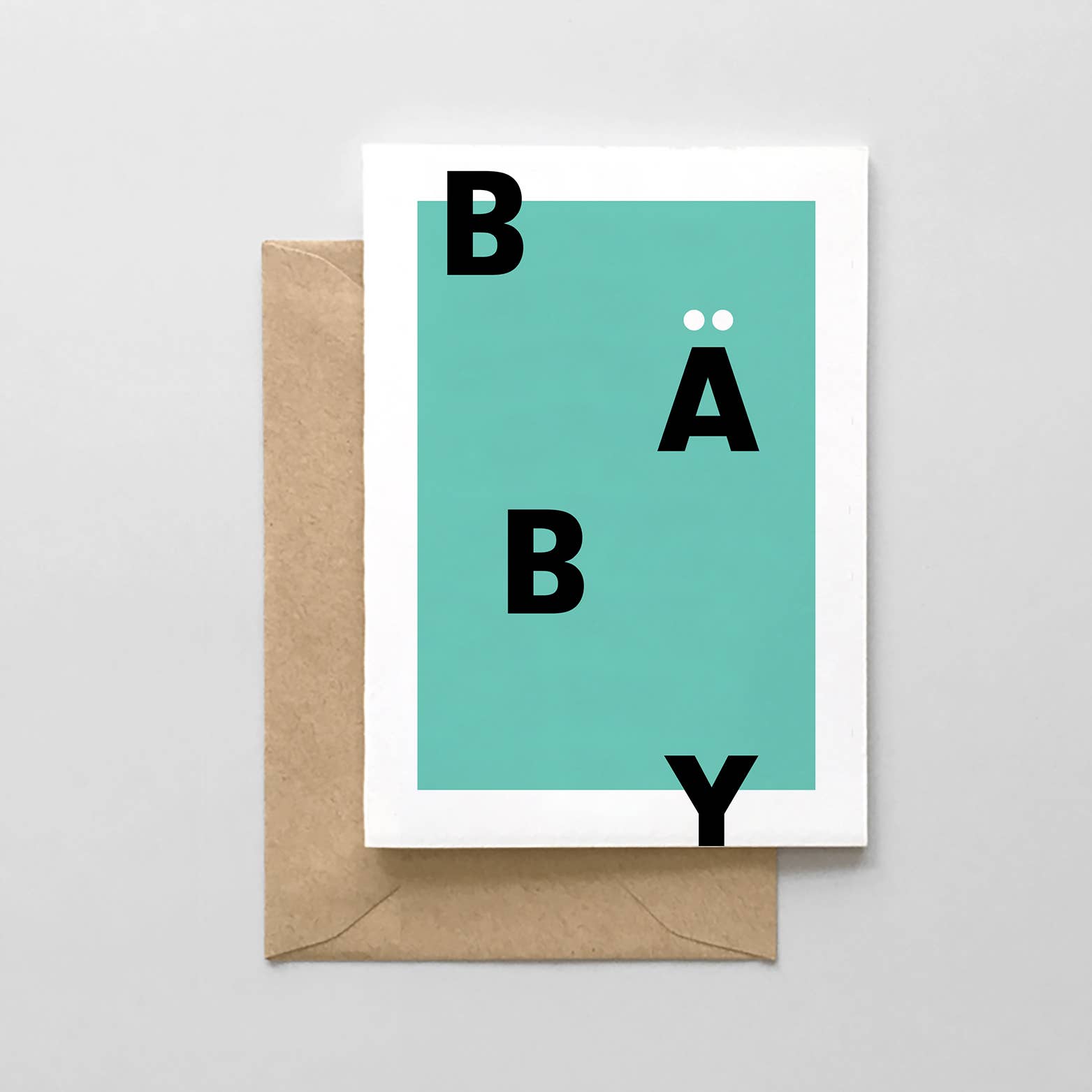 Baby Typographic Greeting Card - Mint