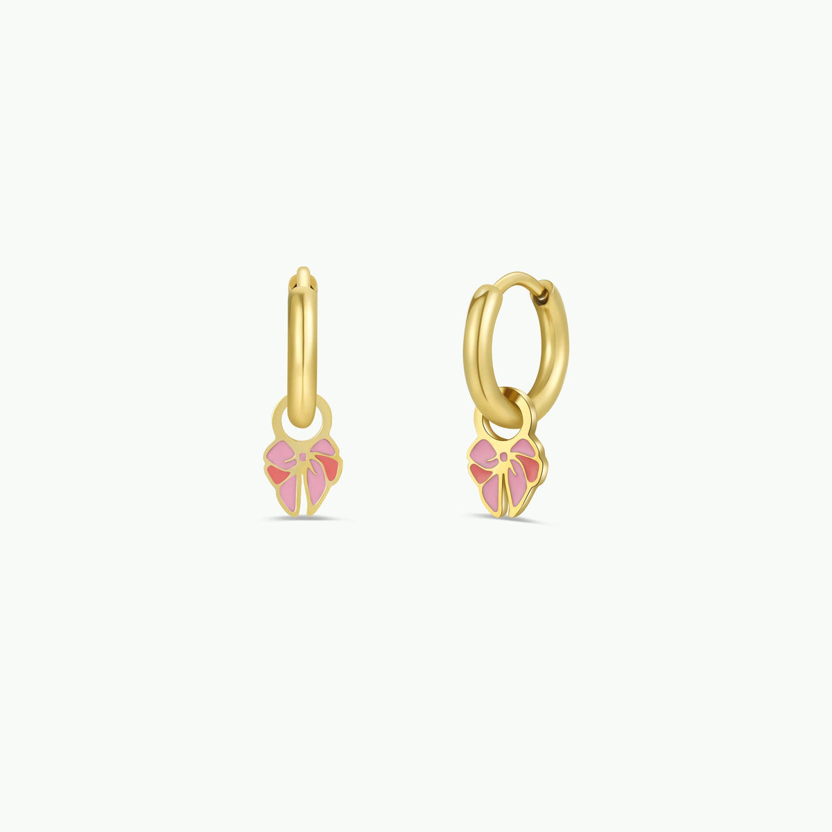 Bow Enamel Charm Hoop