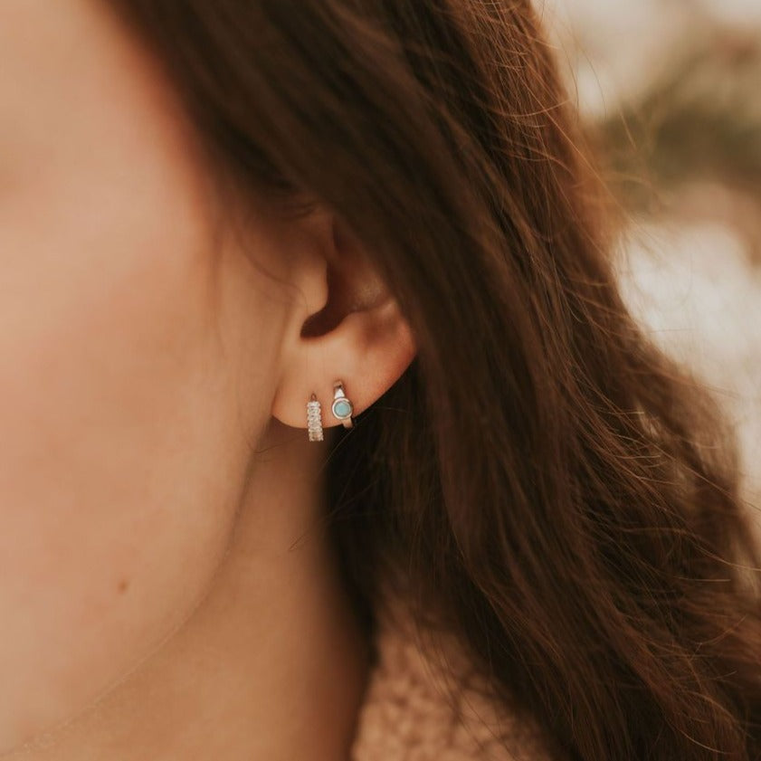 Noelle Turquoise Hoops  - Mauve Jewelry Co.