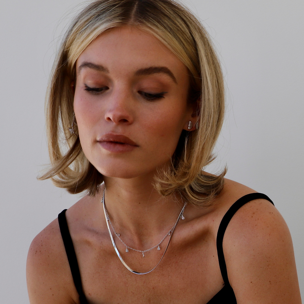 If you are looking to add a bold piece to your jewelry collection that can still be worn everyday, this is your necklace! Featuring a thick herringbone chain with a 2" extender, this necklace is one of our staples!
