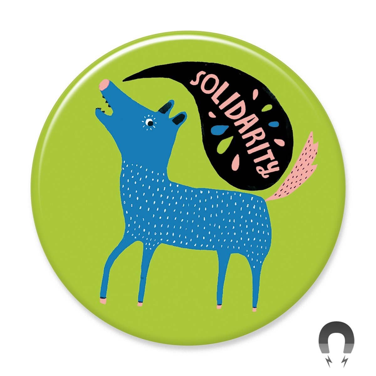 The Solidarity Big Magnet from Badge Bomb is a true testament to sustainability and artistic collaboration. Crafted in partnership with Lisa Congdon, this magnet is a symbol of unity and strength.

Hand-pressed from recycled materials, it aligns perfectly with our commitment to high-quality, environmentally conscious production.