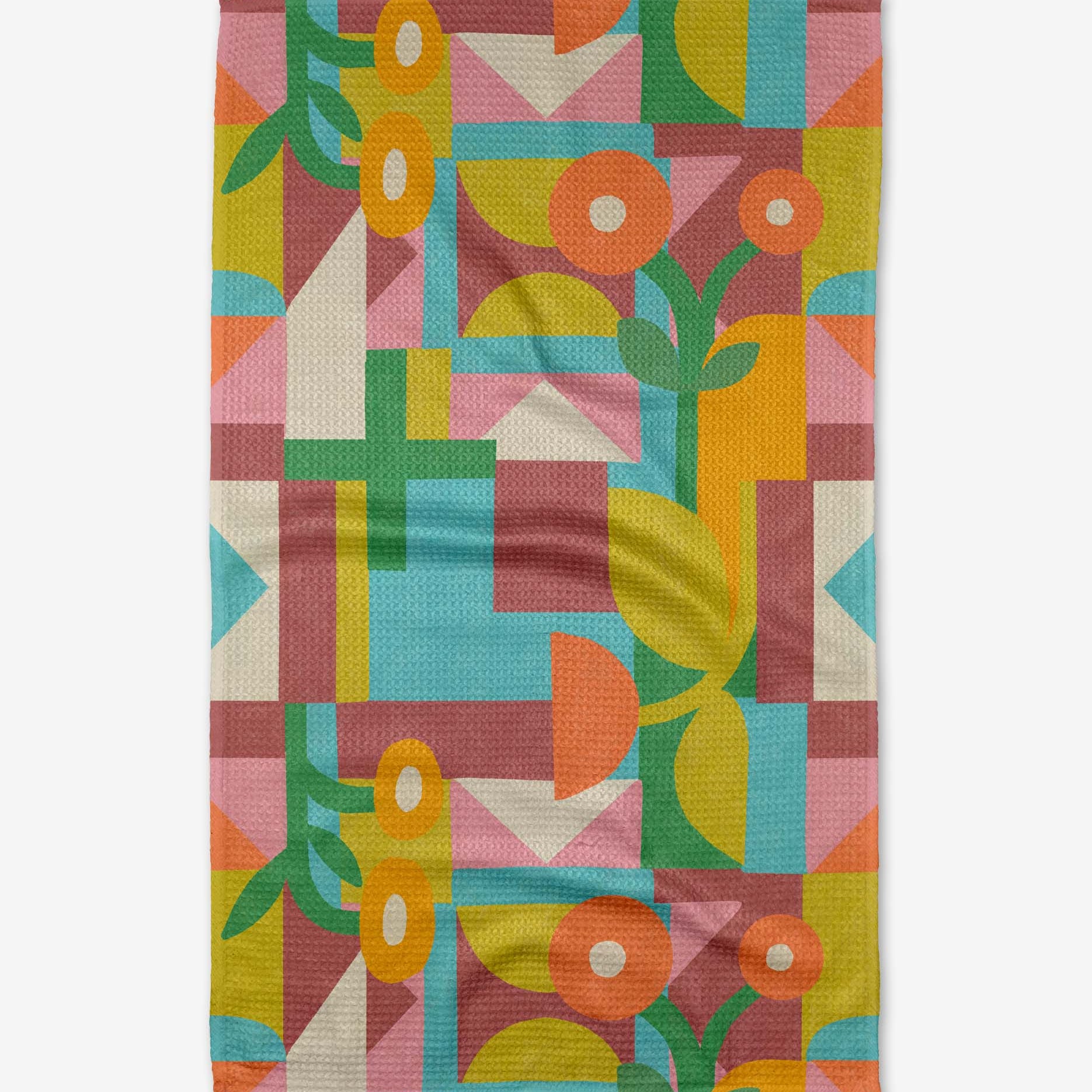 Floral Geometry Tea Towel
