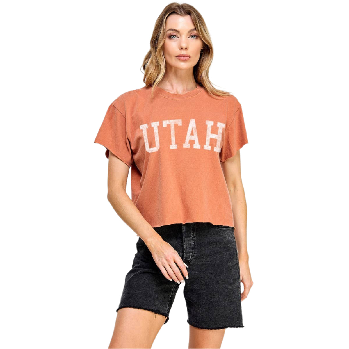 Utah Vintage Graphic Crop Top - Yam