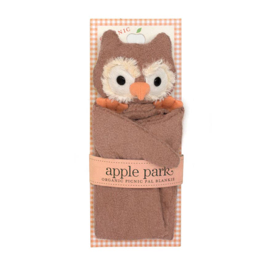 The Picnic Pal Blankie - Owl is a cozy companion perfect for outdoor adventures. Its soft fabric provides comfort while the charming owl design adds a touch of whimsy. Ideal for picnics, park visits, or relaxing moments, this blankie offers warmth and a friendly presence wherever you go.