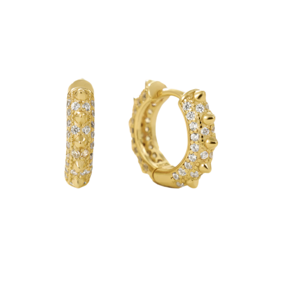 Flare Cubic Zirconia Hoop Earrings