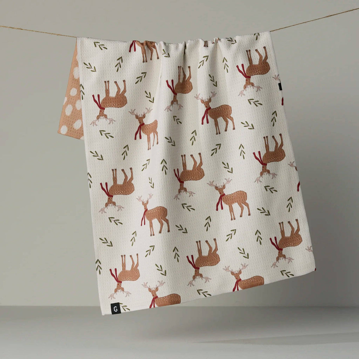 Winter Reindeer Luxe Kitchen Towel