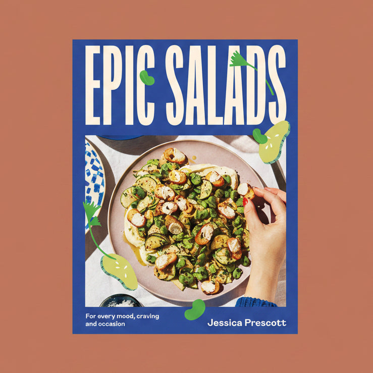 Jess walks you through the five key elements for building delicious salads: leaf, body, protein, dressing and crunch. Armed with this knowledge, you’ll never make a boring salad again. From a simple soba noodle salad to a showstopping haloumi, chickpea and rice salad or the ultimate loaded guacamole, there’s something everyone will love. Whether you’re looking for a fresh lunch option or need to feed a family of fussy eaters, Epic Salads is the unpretentious guide to making delicious, easy & accessible food