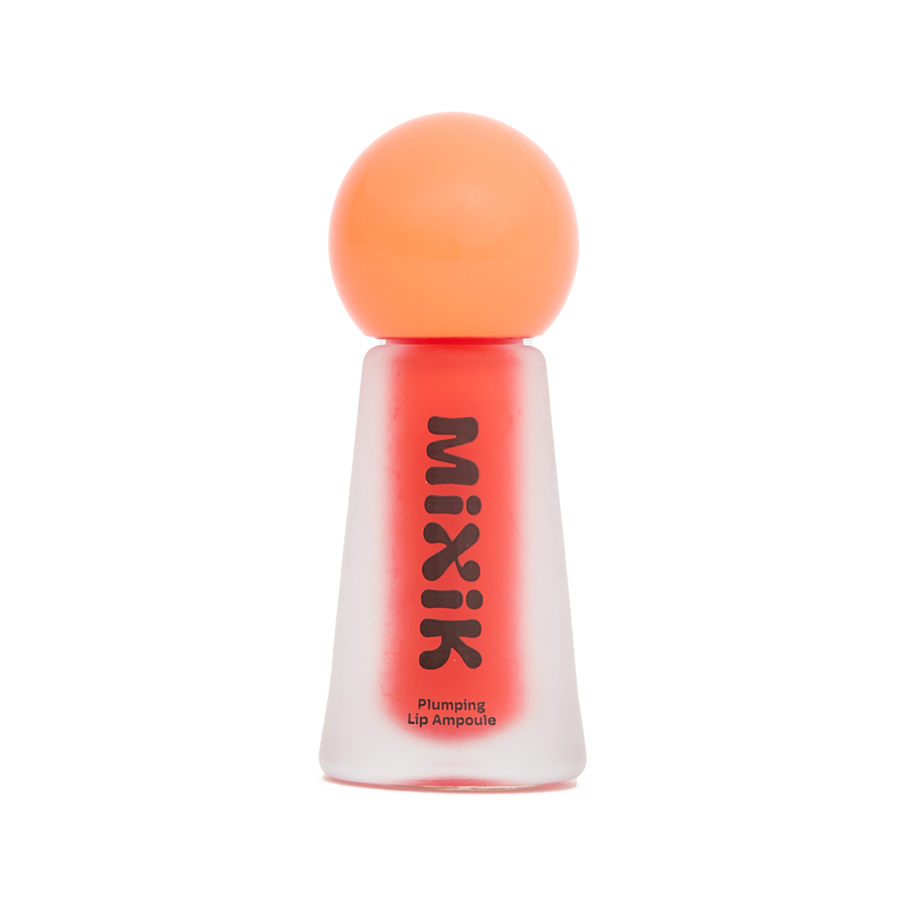 Lip balm with an orange cap and visible brand name on a white background