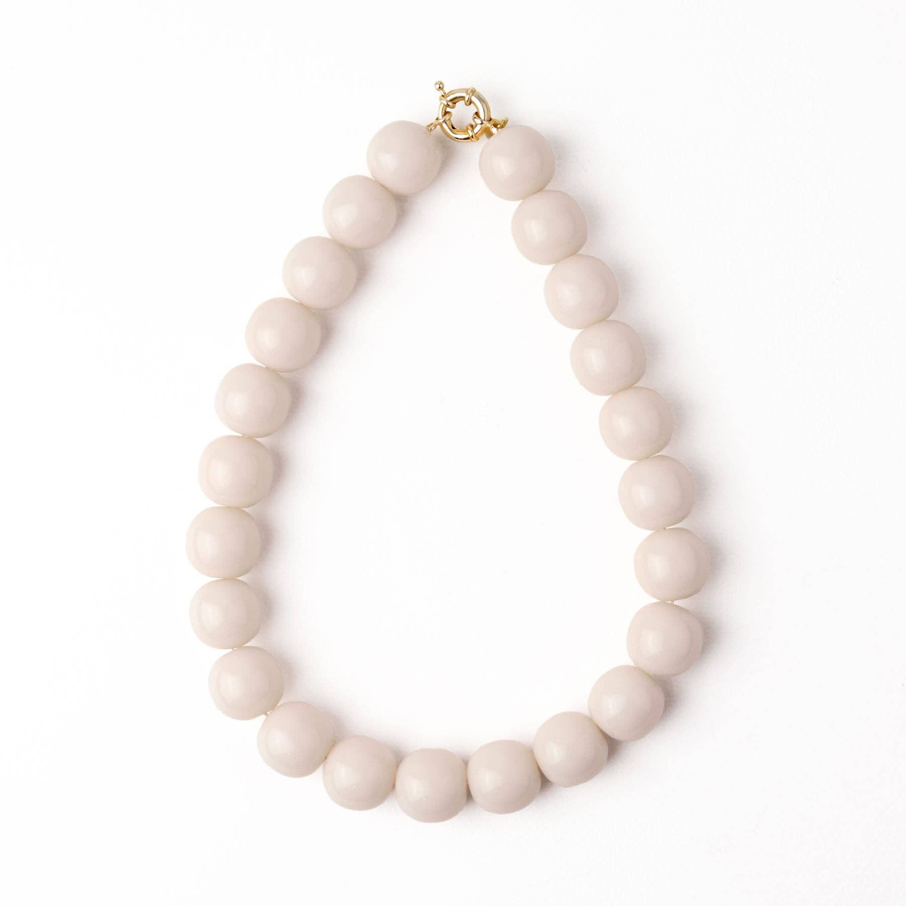 Iris Large Resin Bead Necklace Milky White